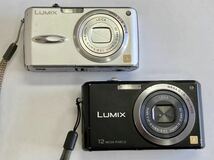 TH 2個セット Panasonic LUMIX ルミックス コンパクトデジタルカメラ DMC-DX01 / DMC-FX100 白 黒 デジカメ 動作未確認 ジャンク_画像1