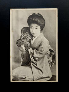  picture postcard picture postcard old photograph war front beautiful person Meiji Taisho 7-459 inspection ).. geisha Mai . flower .. woman woman super photograph of a star 