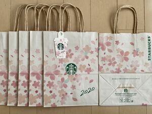 STARBUCKS Starbucks Sakura Sakura shop paper bag 5 pieces set start bashopa- tote bag 