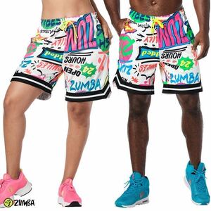 Zumba Pop Shorts ズンバ　ウェア　メッシュ　ハーフパンツ　スマイル