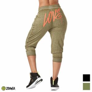 Zumba Love Capri Sweatpants [Army Green) ズンバウェア　スウェット　7部丈　カプリ　パンツ　グリーン