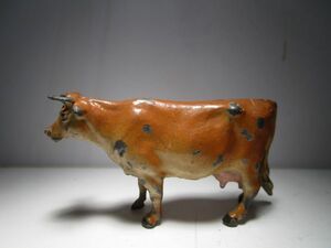 1930～40年代 ヴィンテージ 英国製 牛のオブジェ (Lead製) ラージサイズ ジオラマ玩具/古玩具/ミニチュア玩具