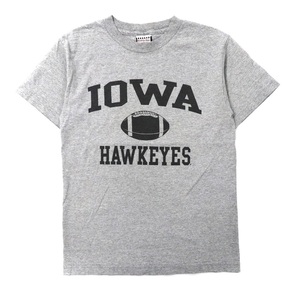 FOOT LOCKER カレッジフットボールTシャツ S グレー コットン IOWA HAWKEYES 90年代 メキシコ製