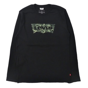 LEVI'S サーマルロングスリーブTシャツ L ブラック コットン フロントロゴプリント