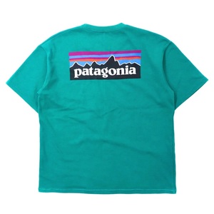 PATAGONIA ロゴプリントTシャツ F グリーン ポリエステル バックプリント RESPONSIBILI-TEE
