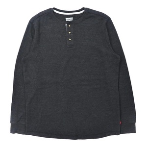 LEVI'S ヘンリーネック ロングスリーブTシャツ M グレー コットン エジプト製