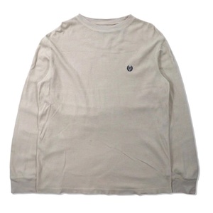CHAPS ビッグサイズ サーマル ロングスリーブTシャツ L ホワイト コットン ワンポイントロゴ刺繍