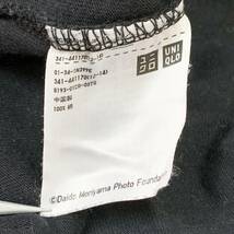 S2610 UNIQLO ユニクロ メンズ Tシャツ 半袖 人気 M 黒 万能 カジュアル モノトーンモード 前プリント_画像9