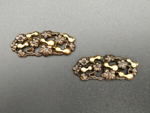 MS05　日本刀装具　目貫　瓢箪の藤　銅製　金工品　拵　刀剣美術