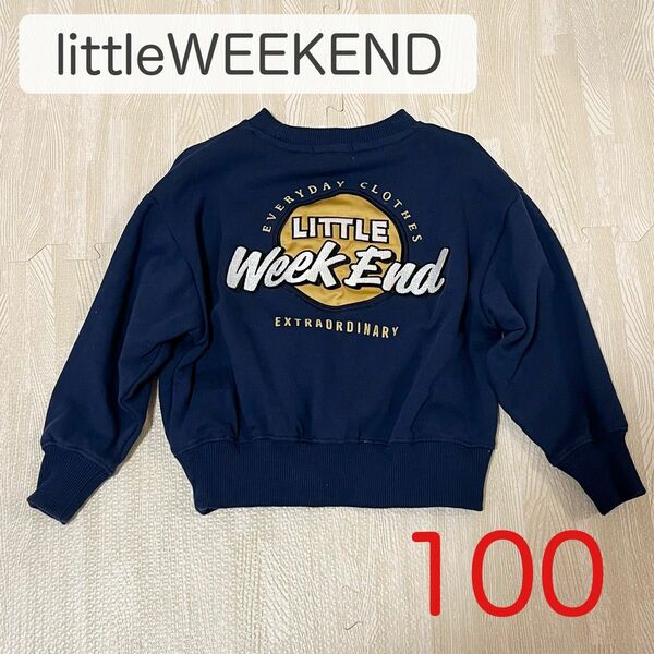 littleWEEKEND ネイビー トレーナー スウェット 100cm