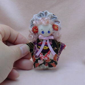 昭和レトロ風文化人形  着物  ミニチュアドール  手作り ブライスの人形  リカちゃんの人形  の画像5