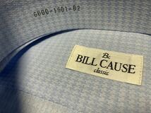 百貨店販売品　BILL CAUSE形態★形態安定　ブルー織柄ワイシャツ　M(39-78)　ボタンダウン　送料無料_画像3