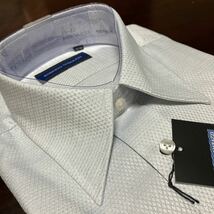 ROBERTOMARAZZI☆イージーケア ライトグレー織柄ワイシャツ　レギュラーカラー　M(39-84)　 _画像4