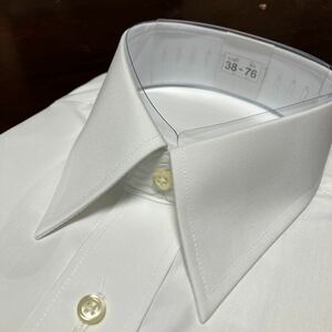 ノーネーム　白無地形態安定加工ワイシャツ　M(38-76)　レギュラーカラー　