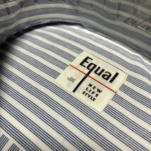 Equal（JK　ジュンココシノ）☆白地×ブルーストライプ　形態安定ワイシャツ　L(41-82)　レギュラーカラー　_画像4
