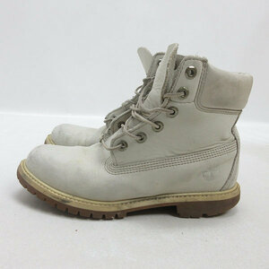 Q#[24.5cm] Timberland /Timberland 23623 6 -inch premium boots # ivory /LADIES/1[ used ]