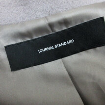 H■ジャーナルスタンダード/JOURNAL STANDARD ノーカラー ウールロングコート【M】グレージュ/LADIES■66【中古】_画像2