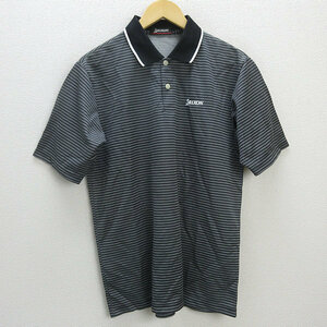 G■スリクソン/SRIXON 半袖ドライポロシャツ【L】黒/men's/81【中古】■