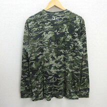 D■アンダーアーマー/UNDER ARMOUR ABCカモ ロングスリーブTシャツ 1366466【LG】カーキ/MENS/108【中古】_画像3