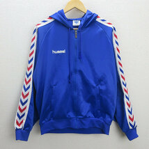 D■日本製■ヒュンメル/Hummel ジャージジャケット/パーカー【L】青/MENS/115【中古】_画像1