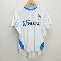 G■アスレタ/ATHLETA Tシャツ/フットサル トレーニングウエア【M】白/men's/78【中古】■_画像1