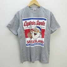 H■キャプテンサンタ/CaptainSanta クルーネックTシャツ【M】灰色/MENS■115【中古】_画像1