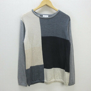 H# United Arrows /UNITED ARROWS B&Y вырез лодочкой вязаный свитер / тонкий [L]MENS#7[ б/у ]