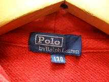 全国送料無料 正規品 ポロ ラルフローレン POLO RALPH LAUREN 子供服キッズ男＆女の子 赤色 ワンポイント刺繍 ジップアップパーカー 130 _画像2