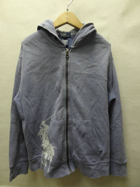 全国送料無料 正規品 ポロ ラルフローレン POLO RALPH LAUREN 子供服キッズ男&女の子くすみカラーブルーグレー色 ジップアップパーカー150