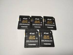 5枚セット　4GB　TOSHIBA　SDHCカード　フォーマット済み　SDカード　メモリーカード