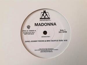 極美品　MADONNA　マドンナ　GHV2 (Johnny Rocks & Mac Quayle Remixes)　US盤 ADVANCE ONLY 貴重盤 12”レコード　