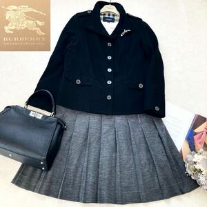 超希少!1番大きいサイズ◆バーバリー◆BURBERRY 46-48/15-17号/XXL.3L.4L 2wayジャケット&スカートスーツ 卒業式 入園式 入学式 フォーマル