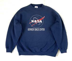 90s NASA KENNEDY SPACE CENTER スウェット XL 紺 トレーナー ナサ アメリカ航空宇宙局 ケネディー