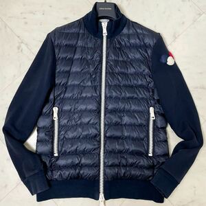 美品/Lサイズ● MONCLER モンクレール MAGLIA CARDIGAN マグリア カーディガン ダウンジャケット ブルゾン 切替 Wジップ ネイビー メンズ