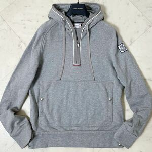 美品/Lサイズ★MONCLER GAMME BLEU モンクレール ガムブルー byトムブラウン ハーフジップ パーカー フーディー アノラック ITALY製 グレー