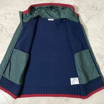 極美品☆ MONCLER モンクレール ニット 切替 ベスト パーカー フード Mサイズ ウール Wジップ MAGLIONE TRICOT GILET K2 ネイビー カーキ_画像8