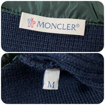 極美品☆ MONCLER モンクレール ニット 切替 ベスト パーカー フード Mサイズ ウール Wジップ MAGLIONE TRICOT GILET K2 ネイビー カーキ_画像9