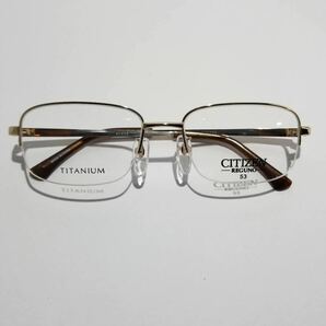 未使用 眼鏡 メガネフレーム CITIZEN REGUNO 20629 チタン 金属フレーム シンプル ハーフリム 軽量 メンズ レディース 53口18-140 L-2の画像10