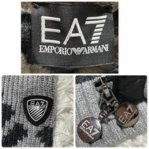 極美品◎希少XL エンポリオ アルマーニ ニット パーカー ジャケット ヘリンボーン EA7 EMPORIO ARMANI ダブルジップ グレー ブラック_画像9