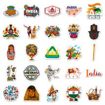 インド　india　インド国旗　バーラト　天竺　象　海外旅行　外国　民族　文化　異国情緒　ミニサイズ　シール　ステッカー50枚YB_画像3