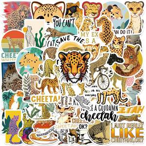 チーター　猟豹　狩猟豹　cheetah　ヒョウ柄　野生動物　動物園　アフリカ大陸　動物　シール　ステッカー50枚SA