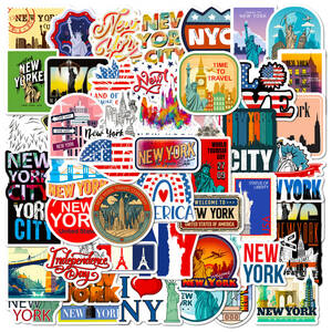 ニューヨーク　 New York　マンハッタン　アメリカ　米国　アメリカ旅行　アメリカン　自由の女神像　かわいい　シール　ステッカー50枚BPA