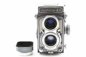 希少なフード付 YASHICA Yashica-44 Twin-Lens Reflex TLR Film Camera 二眼レフ フィルムカメラ / ヤシカ 44 グレー Gray Grey #6612