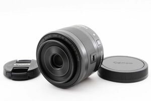 完動美品 Canon EF-M 28mm F3.5 MACRO IS STM ES-22 メタルフード付 手ブレ補正 AF 単焦点 マクロレンズ キヤノン M Mount APS-C #8747