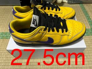 NIKE BY YOU DUNK LOW 27.5cm US9.5 yellow Black purple Lakers 箱　黒タグ　付き　！　ナイキ　SB DUNK レイカーズ　黄　黒　紫　