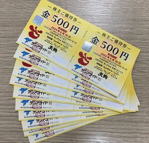 テンアライド 株主優待券 株主ご優待券 500円×2枚×10セット 10000円分 有効期限2024年6月30日