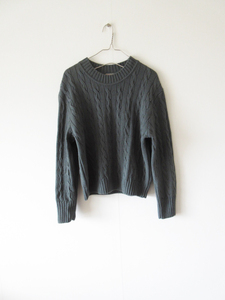 2021AW MARGARET HOWELL / マーガレットハウエル 578-1263011 SOFT WOOL II D.GREEN / プルオーバー セーター ニット