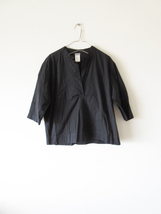 KristenseN DU NORD / クリステンセン ドゥ ノルド M-222 oversized shirt loose fit top 2 BLACK / スキッパーブラウス_画像1