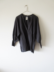 2019SS KristenseN DU NORD / クリステンセン ドゥ ノルド S-251 cotton skipper shirt 2 CHARCOAL * シャツ ブラウス