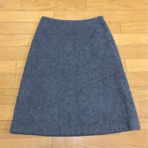 送料無料■CHILD WOMAN dearest チャイルドウーマン グレー 膝丈 ウール フレアスカート サイズＦ 日本製